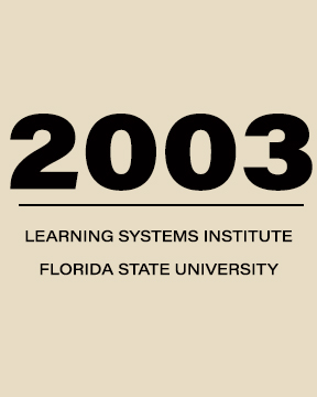 "Graphic saying 2003 Learning Systems Institute Florida State University"