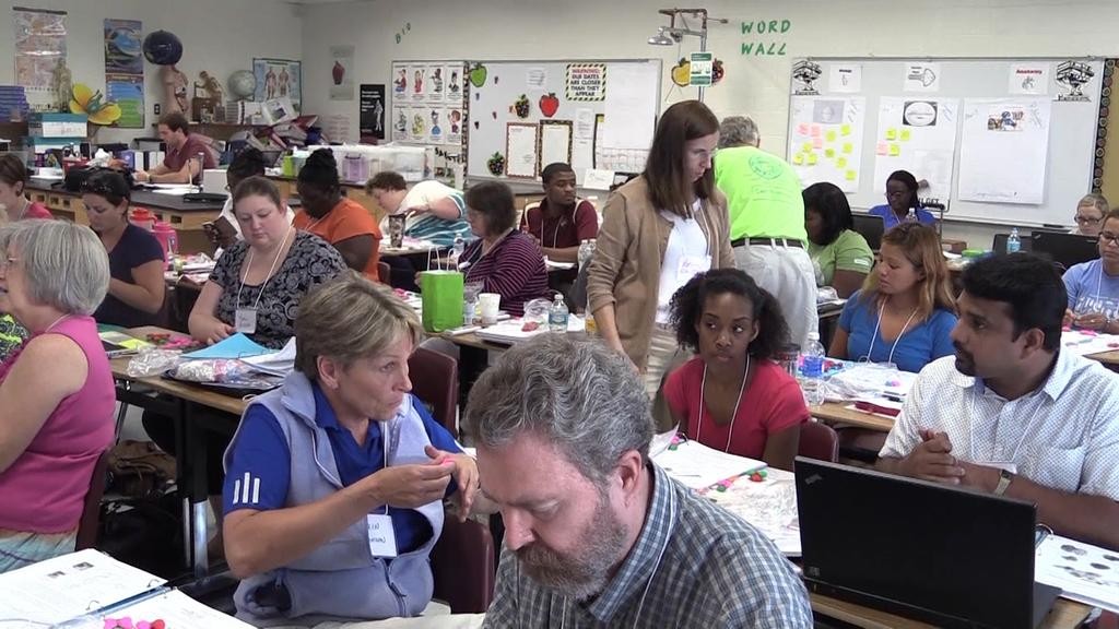 "STEM training session with a classroom of educators"