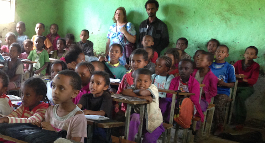 "Classroom full of students in Ethiopia"