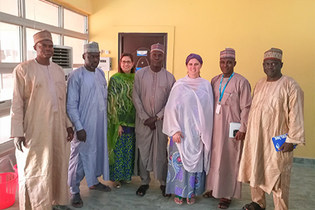 Group photo in Nigeria with LSI's Dr. Ana Marty and Dr. Adrienne Barnes-Story