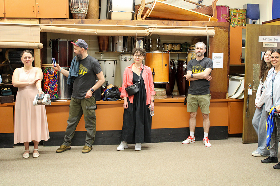 DakhaBrakha on the FSU campus inside the College of Music at the world music program room.