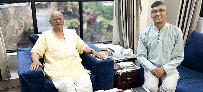 Bhushan Dahal with Former President of Nepal, Dr. Ram Baran Yada.