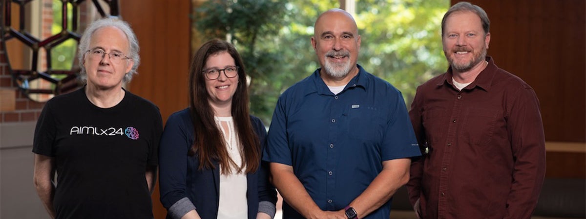 From left: Professor of Scientific Computing Gordon Erlebacher, Professors of Psychology Colleen Ganley and Chris Schatschneider, and Associate Professor of Mathematics Education Robert Schoen.