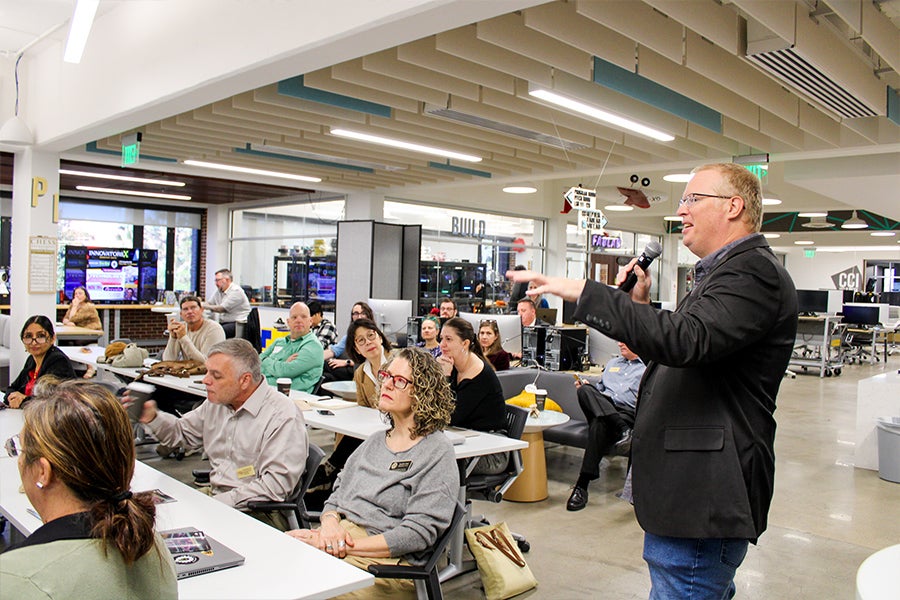 James Reynolds presenting at FSU's Innovation Hub