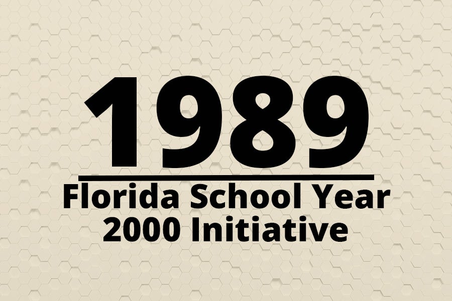 Graphic that says 1989 Florida School Year Initiative