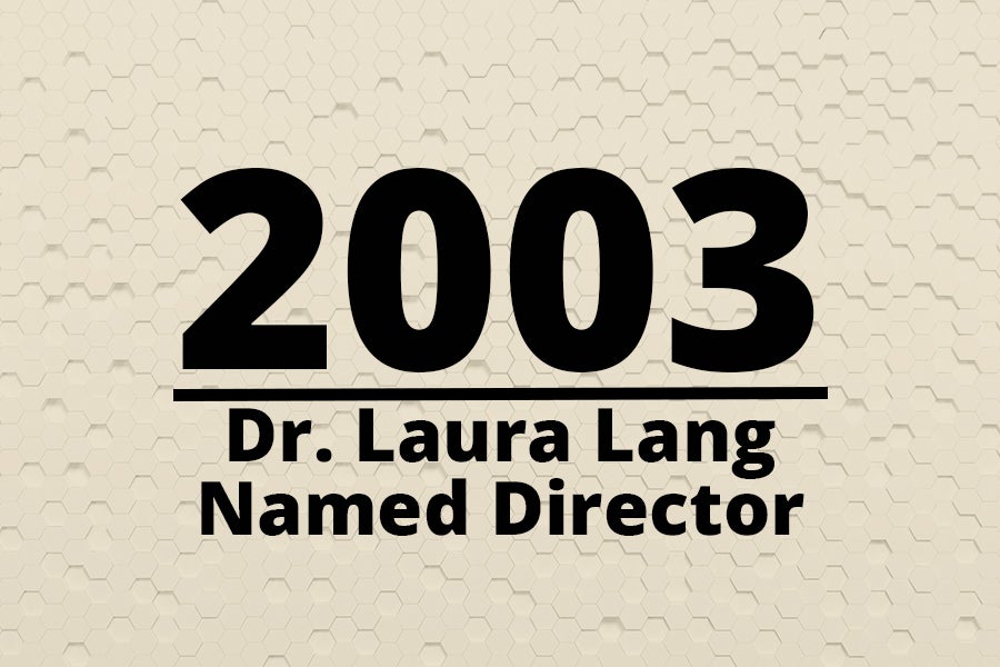 Graphic says 2013 Dr. Laura Lang named director