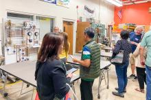 Presentation to the group at Santa Fe College in a vocational classroom
