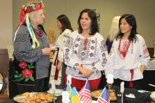 Dr. Vilma Fuentes and guests at the Vyshyvanka Day celebration.