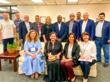 Group photo with the Santa Fe President. 