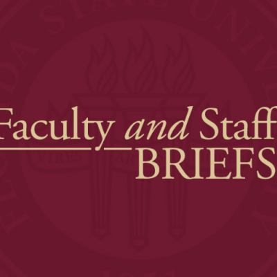Garnet graphic that says Faculty & Staff Briefs