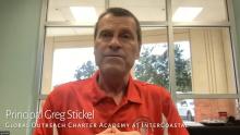 Video screenshot of Principal George Stickel