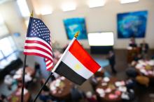 USA and Egyptian flags