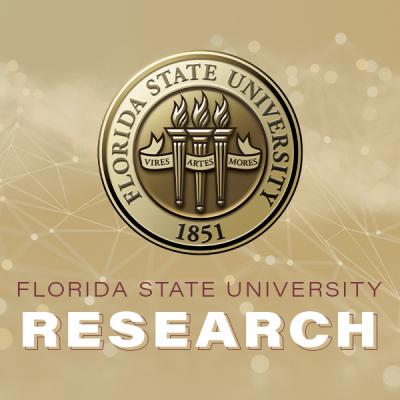 Graphic featuring the FSU seal and the word research