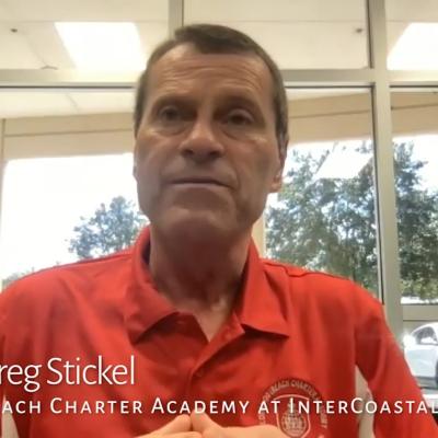 Video screenshot of Principal George Stickel