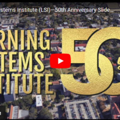 Screen shot of the opening slide of the 50 yeas of LSI video